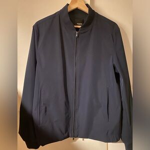 Theory Foundation Tech Dark Navy Minimalist Bomber Jacket - Medium